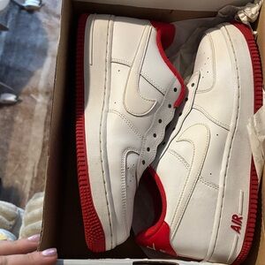 White and Red Sneakers